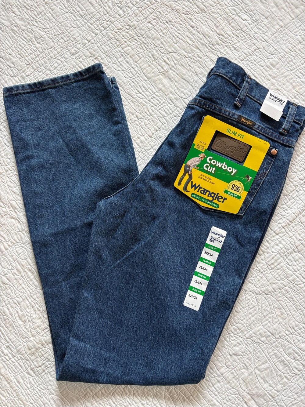 Wrangler cowboy cut Slim Straight Jeans - Dark Blue 32x34